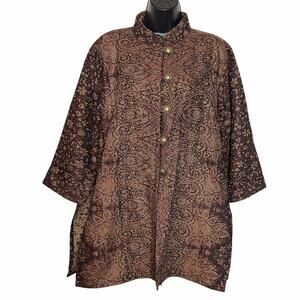 STERLING STYLES KASHMIR BEADED WOOL JACKET BLAZER PAISLEY INDIA BOHO ETHNIC XL